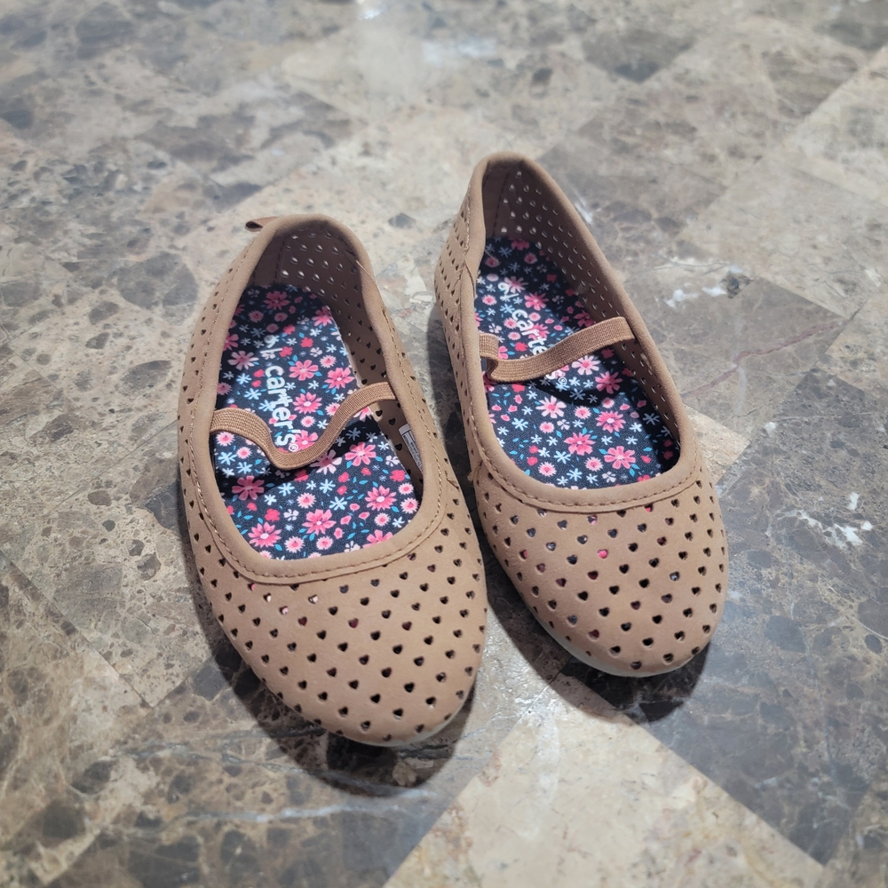 Carter's Tan Dress Shoes with Perforated Design